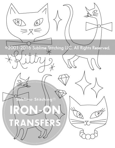 CAT-A-RAMA - Iron On Embroidery Transfers (5 pack)