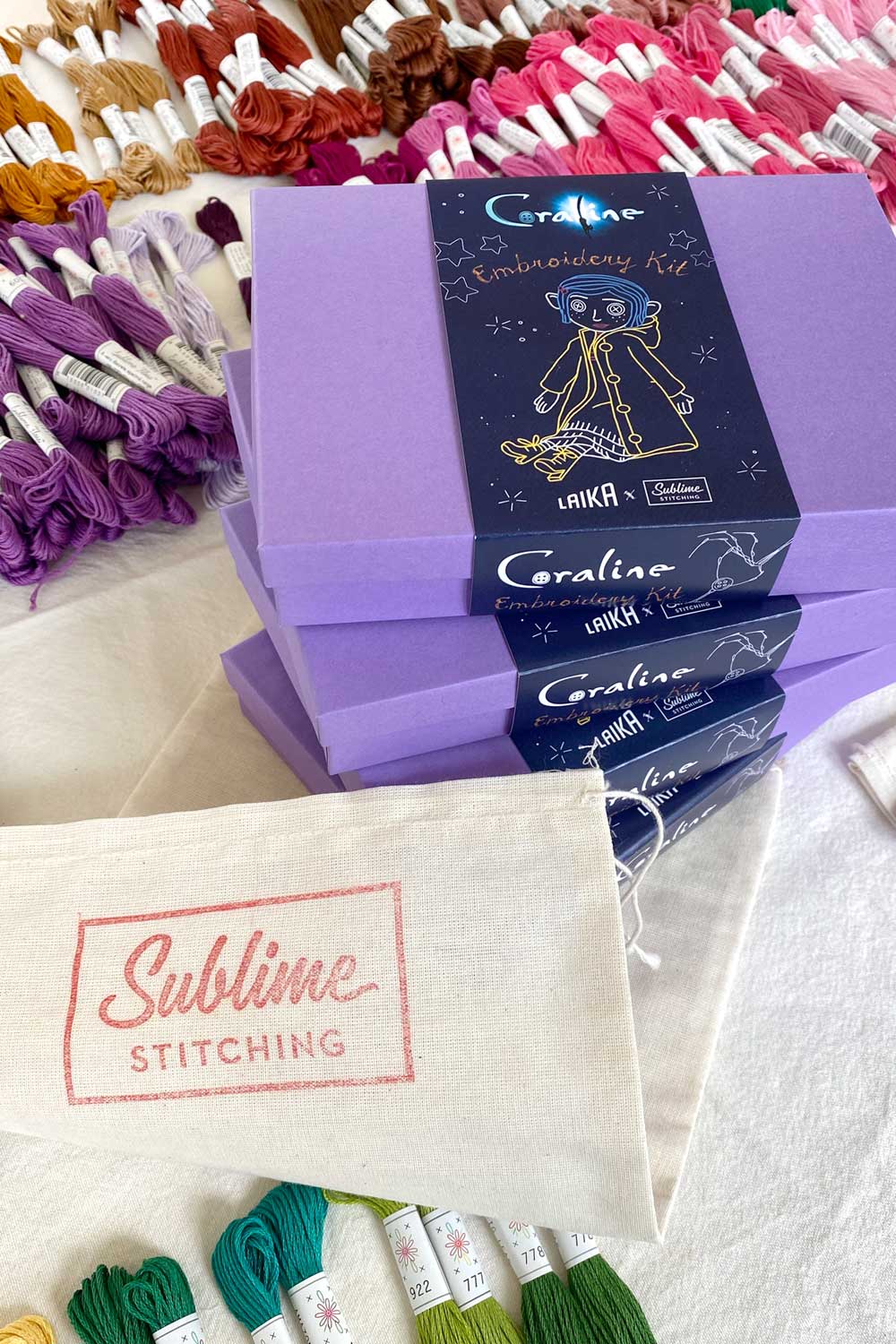 CORALINE Handkerchiefs Embroidery Kit