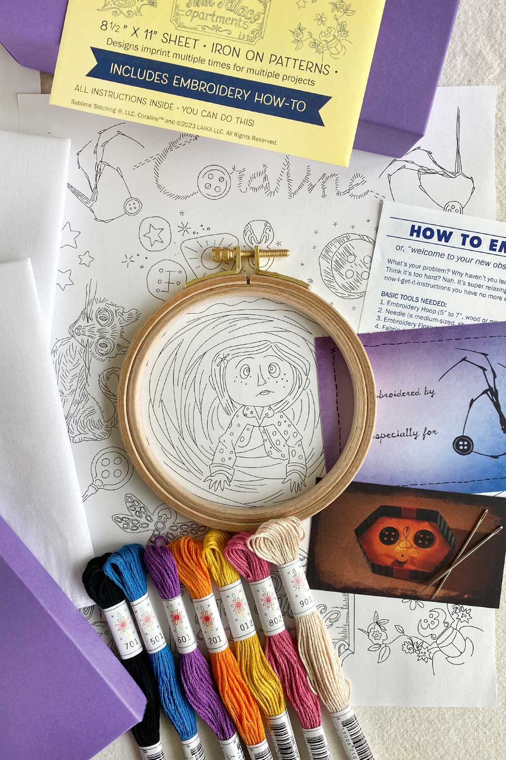 CORALINE Handkerchiefs Embroidery Kit