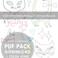 CAT-A-RAMA - 3 Themes Embroidery Patterns