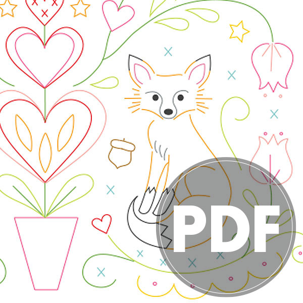 PDF Embroidery Pattern - FOLK FOXES