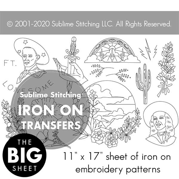 FT. LONESOME - Big Sheet Embroidery Transfer Patterns