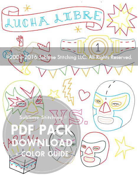 LUCHA LIBRE - 3 Themes Embroidery Patterns