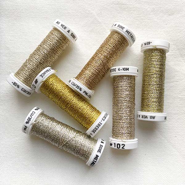 METALLIC THREADS for Hand Embroidery from Au Ver à Soie