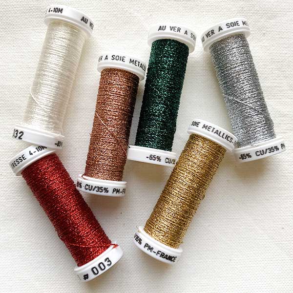 METALLIC THREADS for Hand Embroidery from Au Ver à Soie