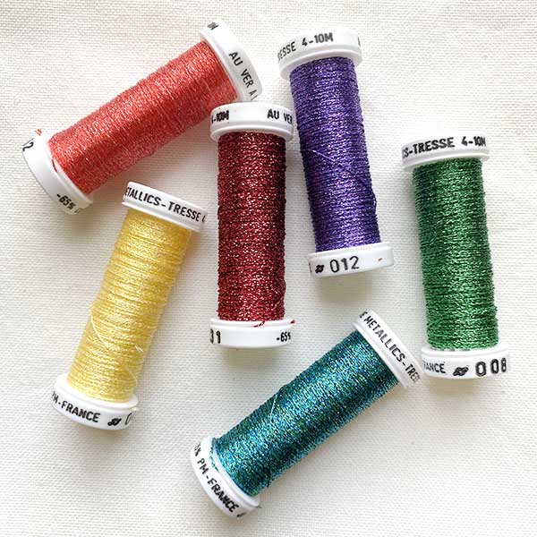 METALLIC THREADS for Hand Embroidery from Au Ver à Soie