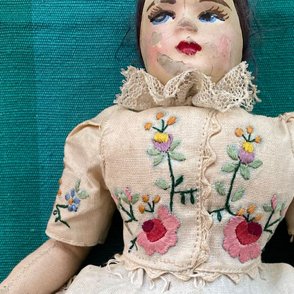 Doll in Embroidered Dress