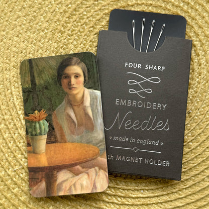 Needle Pack - Lady With a Cactus - Four Hand Embroidery Needles & Magnet Pad