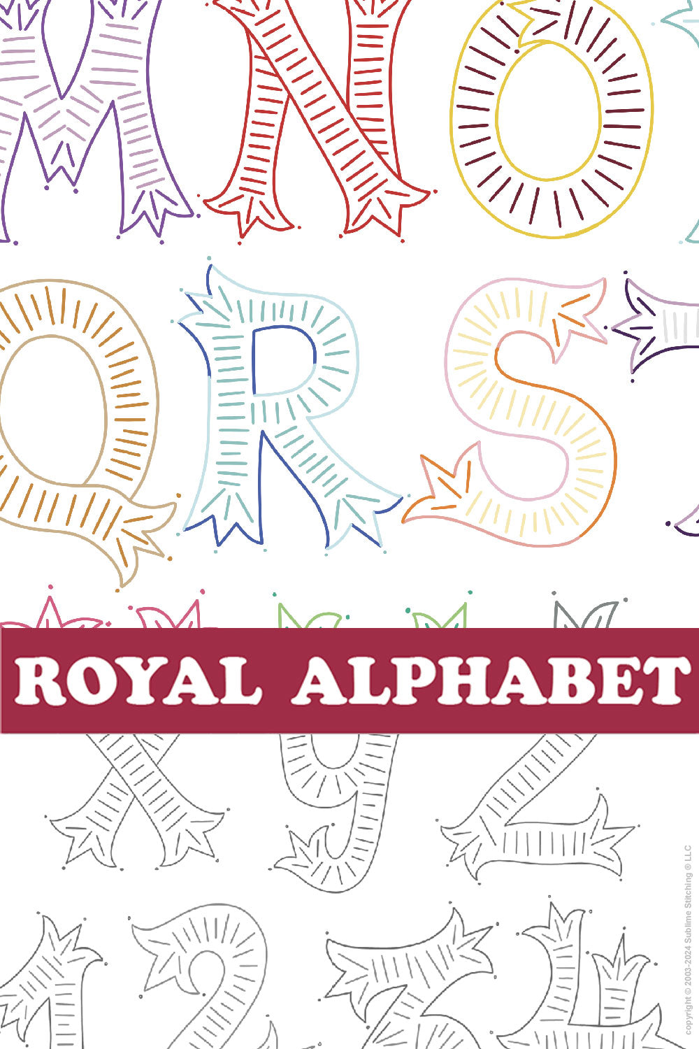 PDF - Royal Alphabet & Numbers Embroidery Patterns