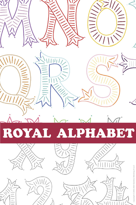 PDF - Royal Alphabet & Numbers Embroidery Patterns