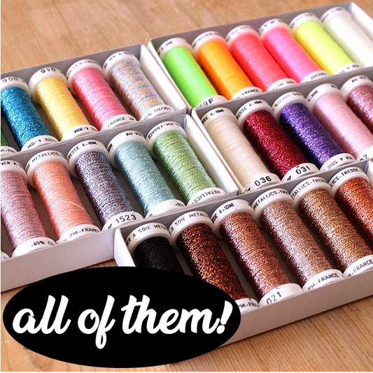 EMBROIDERY TREASURE CHEST #2: Au Ver à Soie Metallics (11 colorways)