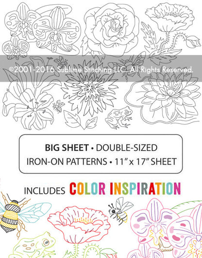 BIG BLOOMS - Big Sheet Embroidery Transfer Patterns