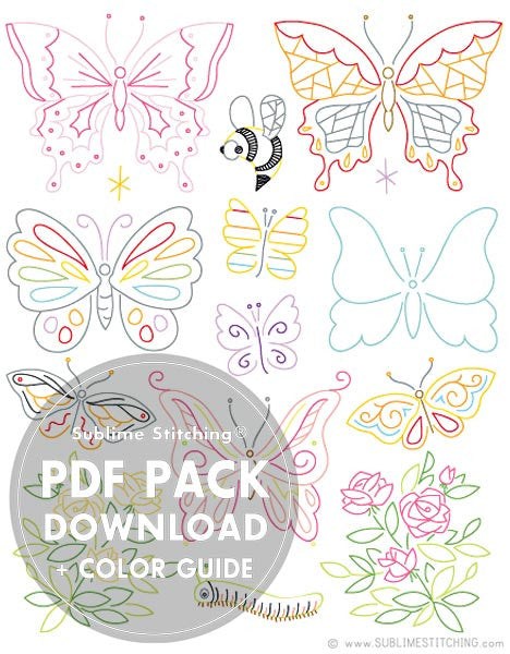 BUTTERFLY GARDEN - 1 Theme Embroidery Patterns