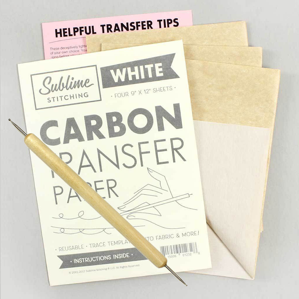 White Carbon Transfer Paper for Image Transfer Onto Fabric, Paper, or Wood  Transfer Embroidery Patterns & Sashiko With Ease 