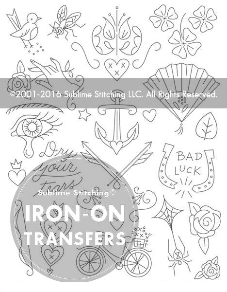 Nautical Embroidery Pattern Transfers Set of 10 Reusable Iron-On Designs