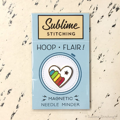 Hoop Flair Needle Minder - RAINBOW HEART