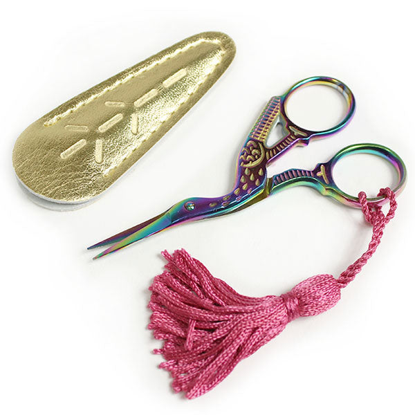 Stork Scissors Pink Embroidery Scissors, Sewing Scissors, Small