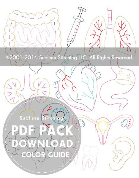 Anatomical Heart Embroidery Pattern PDF Guide Step by Step
