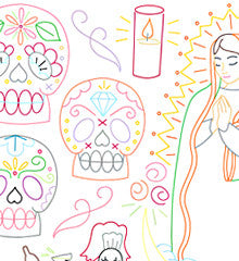 DIA DE LOS MUERTOS - 1 Theme Embroidery Patterns